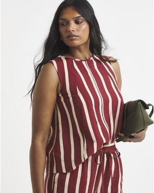 Simply Be Rust Stripe Shell Top - Red