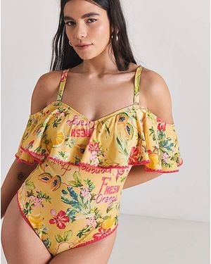Figleaves Bardot Swimsuit - Yellow