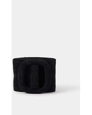 Accessorize Suede Wide Waist Belt - Black
