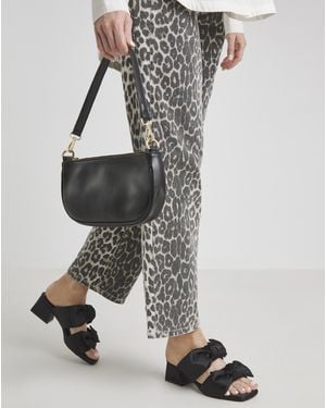 Simply Be Double Bow Low Heel Mules Ex Wide - Black