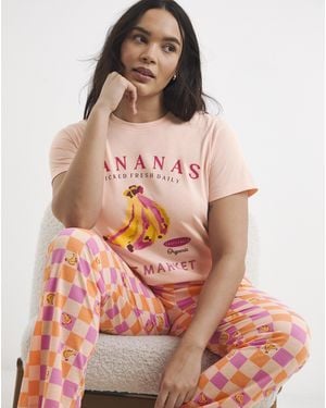 Simply Be Banana Pj Set - Pink