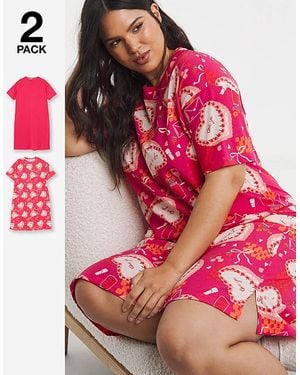 Simply Be 2 Pack Nighties - Red