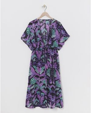 Figleaves Frida Maxi Beach Kaftan - Blue