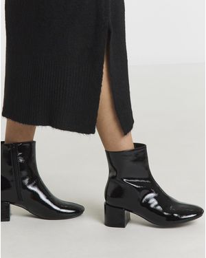 Simply Be Low Block Heel Ankle Boot Extra Wide - Black