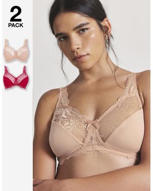 Pretty Secrets 2 Pack Ella Lace Non Wired Full Cup Bras