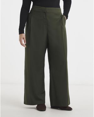 Simply Be Turned Over Waistband Tailored Trouser - Green