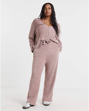 Simply Be Fluffy Wide Leg Jogger - Pink