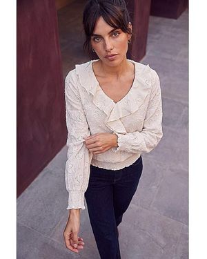 Roman Roman Textured Frill Top - Purple