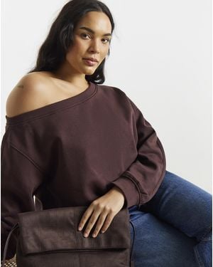 Simply Be Off The Shoulder Sweat - Brown