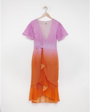 Chi Chi London Wrap Midi Dress - Pink