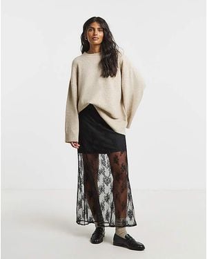 Simply Be Lace Full Maxi Skirt - White