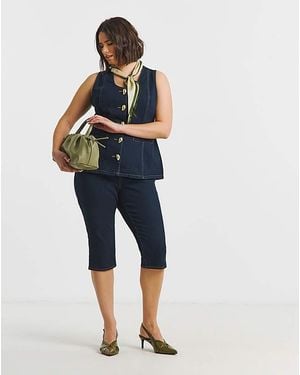 Simply Be Capri Jeans Co Ord - Blue