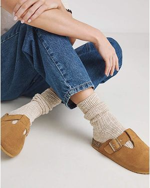 Simply Be Buckle Footbed Closed Toe Mule Wide Fit - Blue