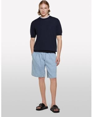 Sisley Bermuda Di Jeans Chiaro Relaxed Fit - Blu