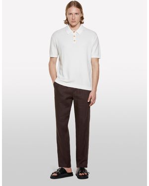 Sisley Polo Bianco Panna In Maglia