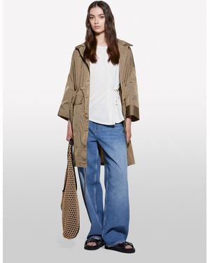 Sisley Parka With Crinkle Look - Blue
