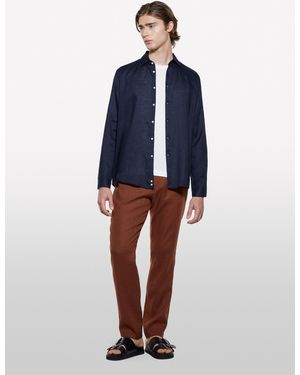 Sisley Camicia Blu Scuro 100% Lino