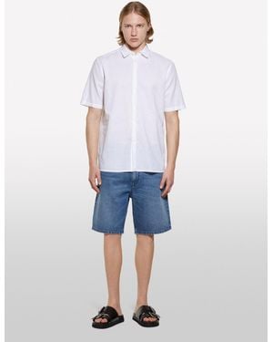 Sisley Bermuda Di Jeans Scuro - Bianco