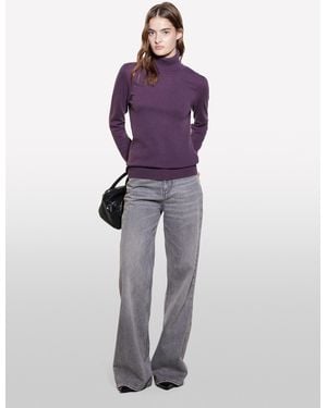 Sisley Maglia Dolcevita Prugna Regular Fit - Viola