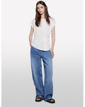 Sisley T-Shirt With Laces - Blue