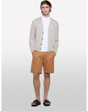 Sisley Cardigan Mélange Beige Chiaro - Bianco
