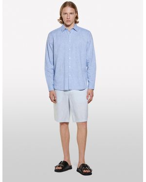 Sisley Bermuda Azzurro Chiaro 100% Lino - Blu