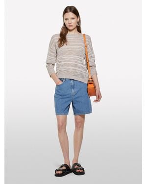 Sisley Striped Jumper With Lurex - Blue