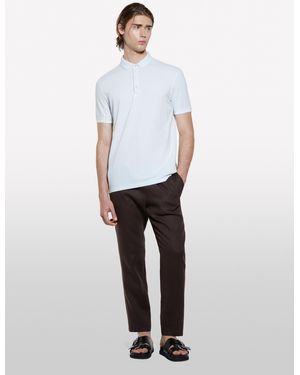 Sisley Sky 100% Cotton Polo - White