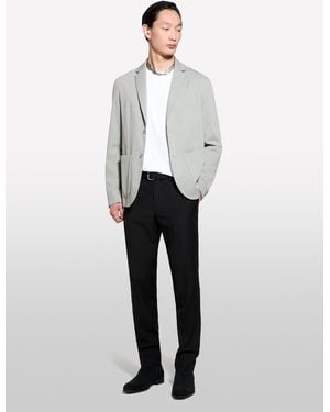 Sisley Blazer Monopetto Grigio Chiaro - Bianco