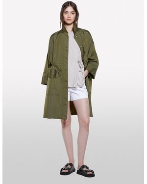 Sisley Parka With Crinkle Look - White