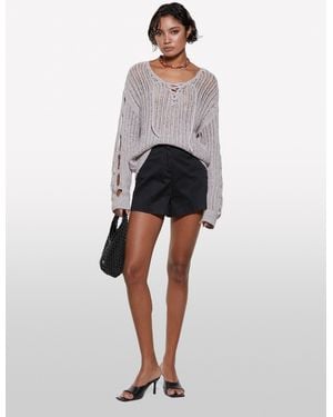 Sisley Perforated Top With Laces - White