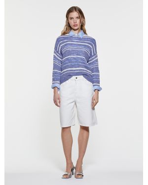 Sisley Striped Jumper With Lurex - Blue