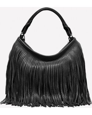 Sisley Shoulder Bag With Fringe - Black