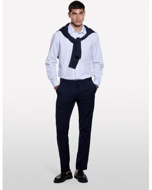 Sisley Camicia Tinto Filo - Blu