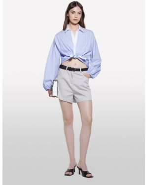 Sisley Striped Shirt With Contrast - Blue