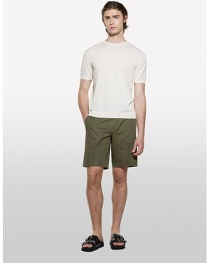 Sisley Bermuda Regular Fit Verde Militare - Bianco