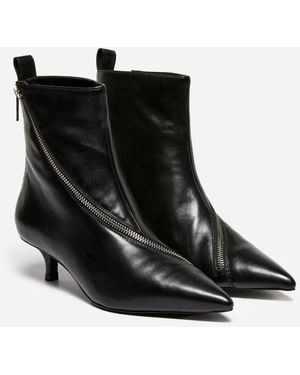 Sisley Tronchetti In Pelle Con Cerniera - Nero