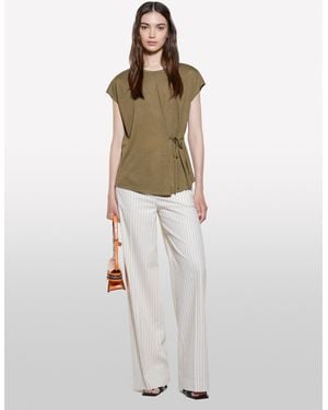 Sisley T-Shirt With Laces - White