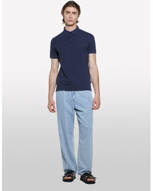 Sisley Polo Blu Scuro 100% Cotone