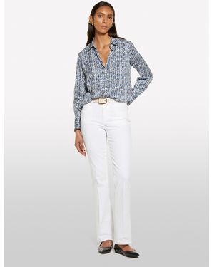 Sisley Pantaloni Flare Fit Bianchi - Blu