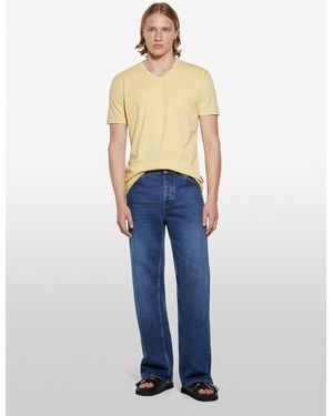 Sisley T-shirt Slim Fit Gialla - Blu