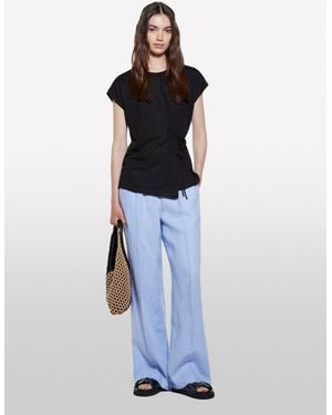 Sisley T-Shirt With Laces - Blue
