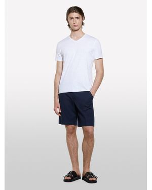 Sisley Bermuda Regular Fit Blu Scuro - Bianco