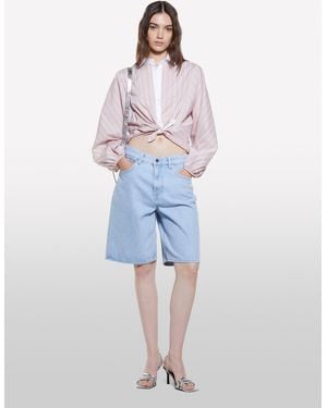 Sisley Striped Shirt With Contrast - Blue