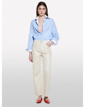 Sisley Weiße Denim-Hose, Frau, Größe - Blau
