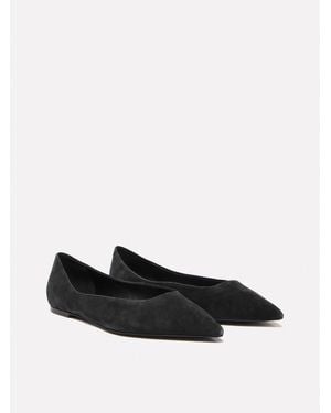 Sisley Ballerine Nere In Pelle Scamosciata - Bianco