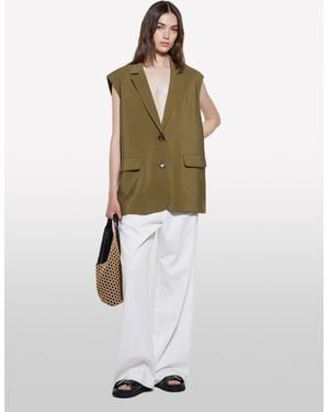 Sisley Cream Relaxed Fit Trousers - White