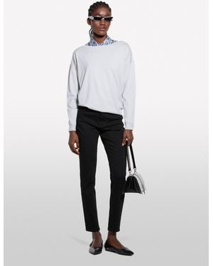 Sisley Dark Boat Neck Jumper - White