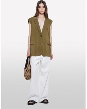 Sisley Vest With Crinkle Look - White