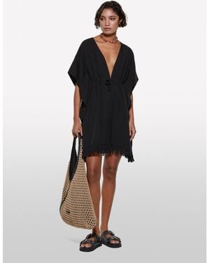 Sisley Cropped Kaftan - Black
